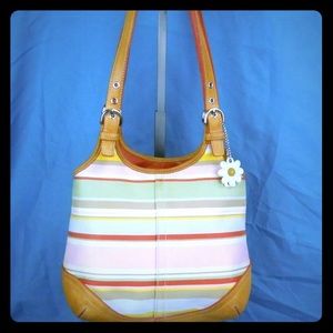 COACH MULTI-COLOR STRIPE HOBO BAG LIKE NEW 🌺